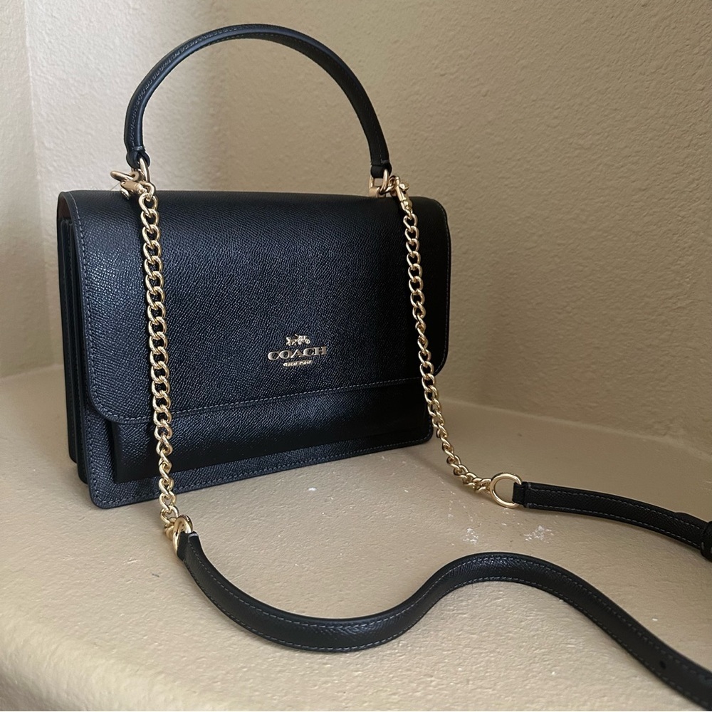 New Coach Klare Top Handle Bag Elegant Black Leather Handbag - Picture 5 of 16